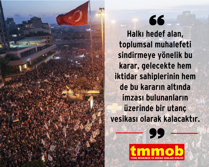 TMMOB - KİMSE DOKUNAMAZ BİZİM SUÇSUZLUĞUMUZA!